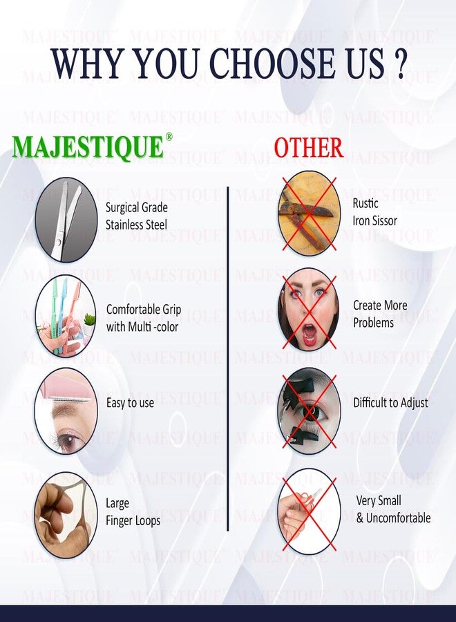 مجموعة ماجستيك المنزلية والاحترافية لإزالة الشعر غير المؤلمة، قابلة للطي وإعادة الاستخدام، 5 قطع | إشراقة فورية لشعر الوجه | شفرة حلاقة بتصميم عصري، مقص تجميل وأنف احترافي قطعة واحدة، عبوة عائلية (6 قطع) - Image 4